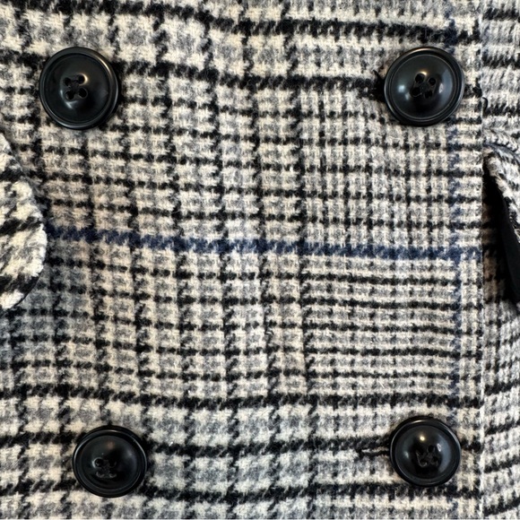 Nordstrom Treasure & Bond Plaid Double Breasted Heavyweight Plaid Coat Gray XS - Picture 5 of 11